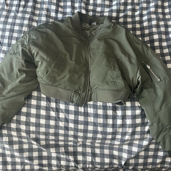 Green cropped jacket - Picture 2 of 2
